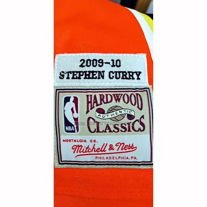 Camiseta Golden State Warriors Stephen Curry NO 30 Mitchell & Ness 2009-10 Naranja